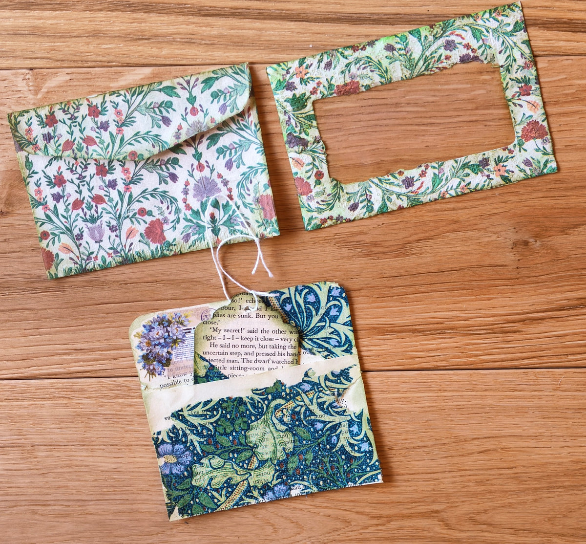 Recycled and re-purposed Decorative envelope pockets